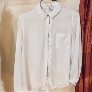 3 for $15 White blouse with gold buttons